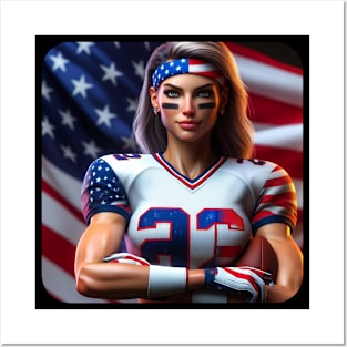 American Woman NFL Football Player #25 Posters and Art